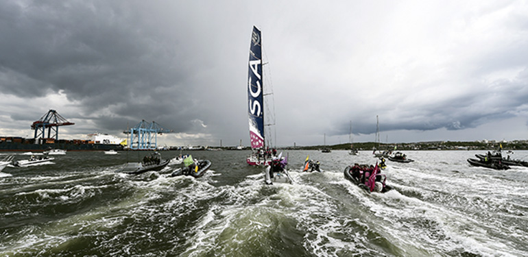 June 22, 2015. Team SCA arrives in Gothenburg of the 2014-15 edition of the Volvo Ocean Race.